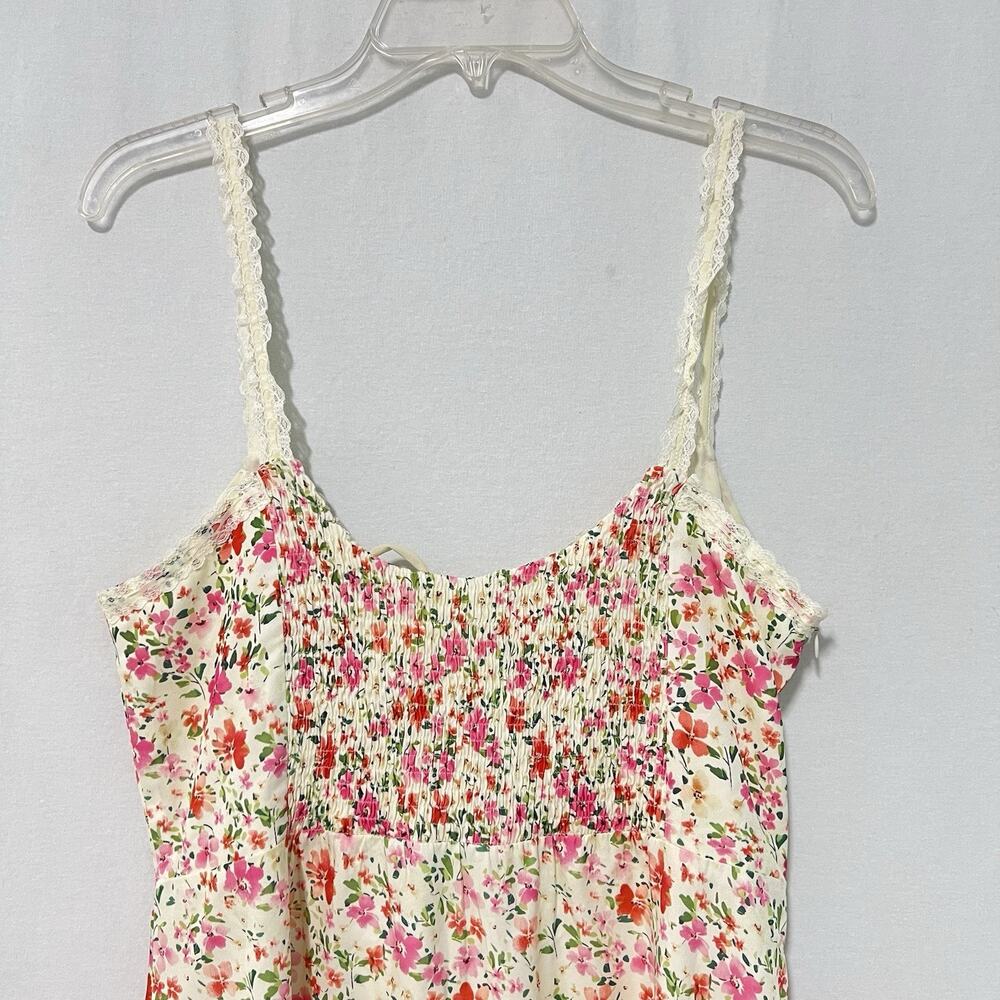 NEW Commence Midi Dress Size L Pink Floral Babydoll Milkmaid Garden Fairy Boho - Picture 6 of 13